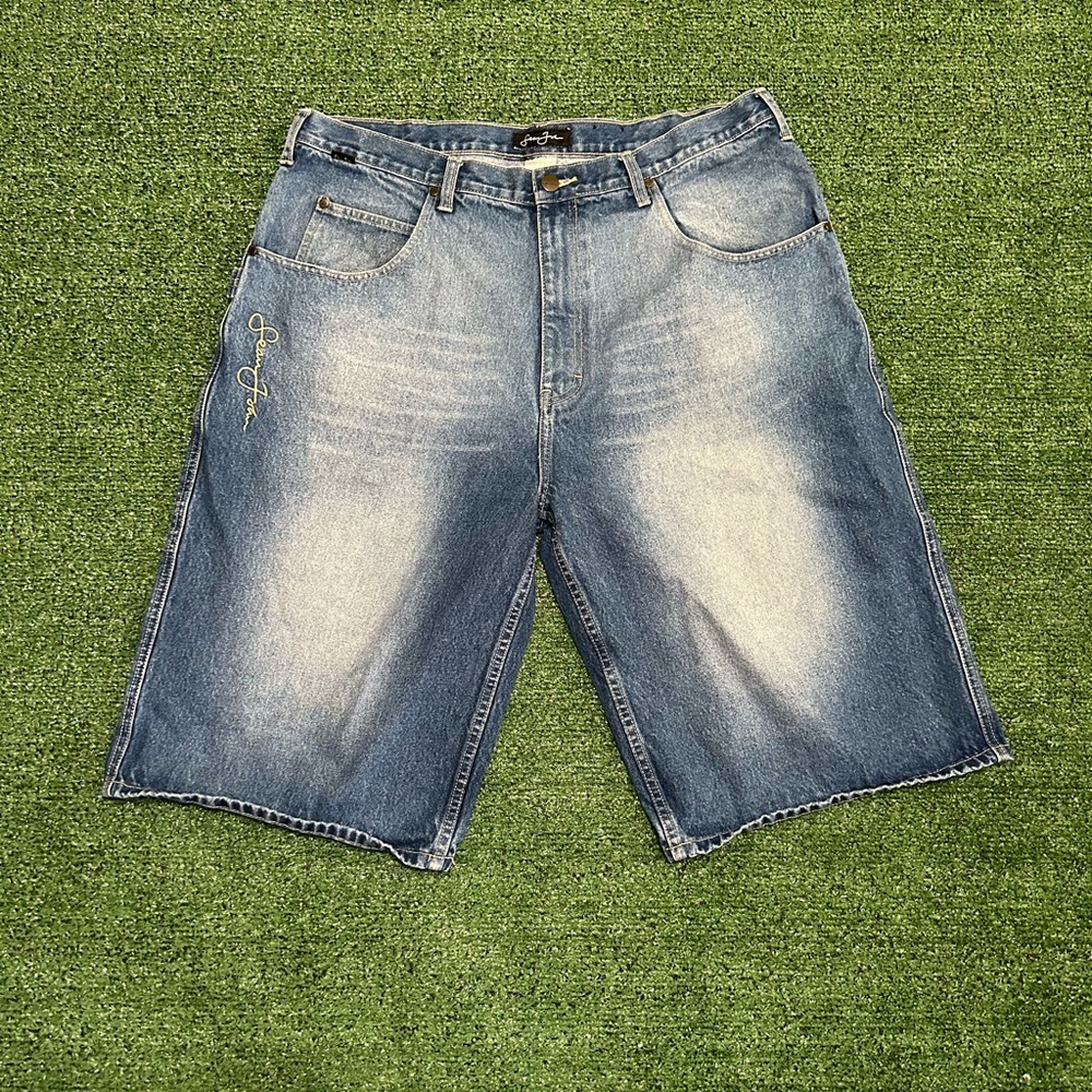 VTG Sean John Shorts Men's 38 Blue Carpenter Baggy Straight Hip Hop Urban Y2K